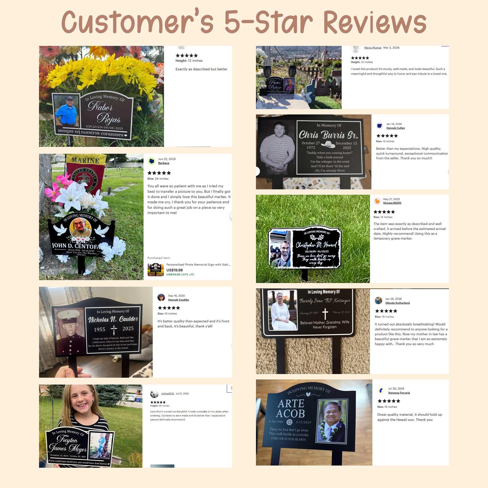 Personalized Photo Grave Marker, Memorial Photo Stake, Photo Memorial ...