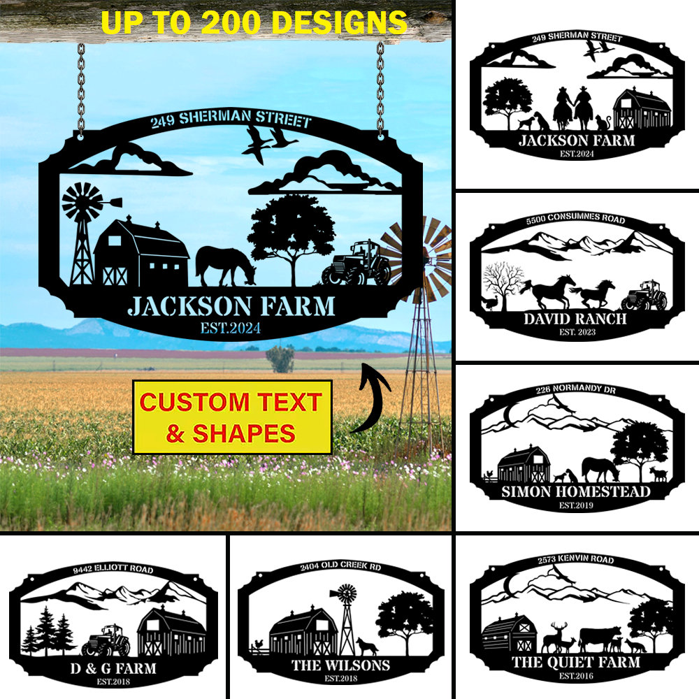 Personalized Your Metal Farm Sign, Design Your Own Farm Sign, Farmhouse ...