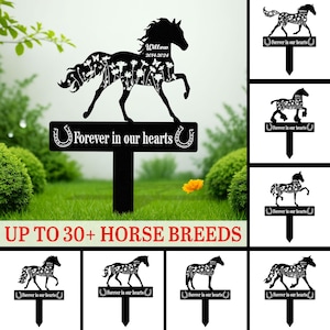 Aangepaste metalen gedenkteken paard, marker paardengraf, cadeau paardenliefhebbers, huisdier herdenkingscadeau, verlies van paard, cadeau paard verlies