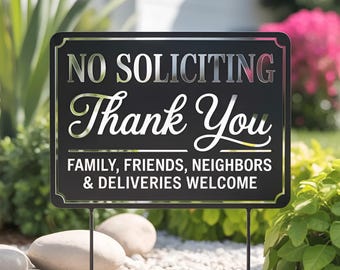 No Soliciting Yard Sign, Metal House Sign, Funny Metal Yard Stake, Outdoor Decoration, No Soliciting Sign for Home Decor, Housewarming Gifts