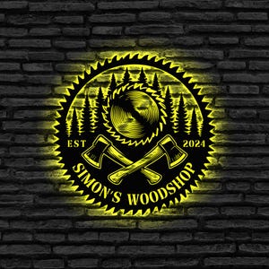 Custom Lumberjack Metal Wall Art With LED Light, Personalized Lumberjack Name Sign Decoration For Room, Lumberjack Home Decor,