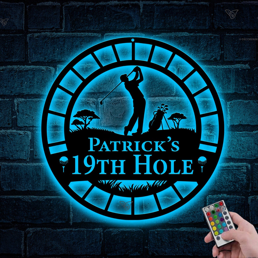 19th Hole Golf Personalized Sign III