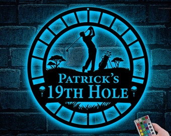 Personalized Golf Metal Sign, 19th Hole Sign, Golf Wall Art, Custom Golfing Signs, Golf Sign, Gift for Him, Man Cave Sign, Sports Metal Sign