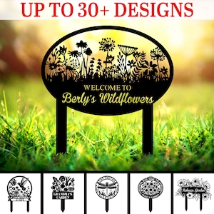 Personalized Your Garden Sign, Garden Metal Stake, Garden Marker, Custom Gardener Name Sign, Outdoor Yard Decor, Gift for Gardener