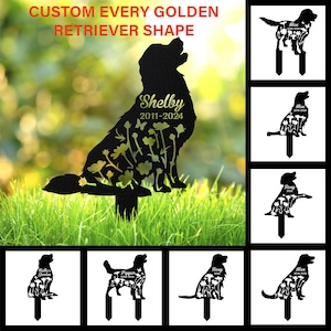 Custom Golden Retriever Memorial Sign, Golden Retriever Metal Stake, Dog Sympathy Gift, Pet Loss Gift, Pet Grave Marker, Remembrance Stake