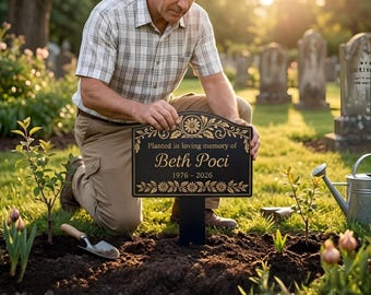 Custom Tree Memorial Garden Stake: Personalized Tree Grave Marker