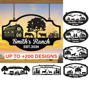 Personalized Ranch Metal Sign, Design Your Own Farm Sign, Farmville Sign, Ranch / Barn Sign, Farm Gate Decor, Farmhouse Sign