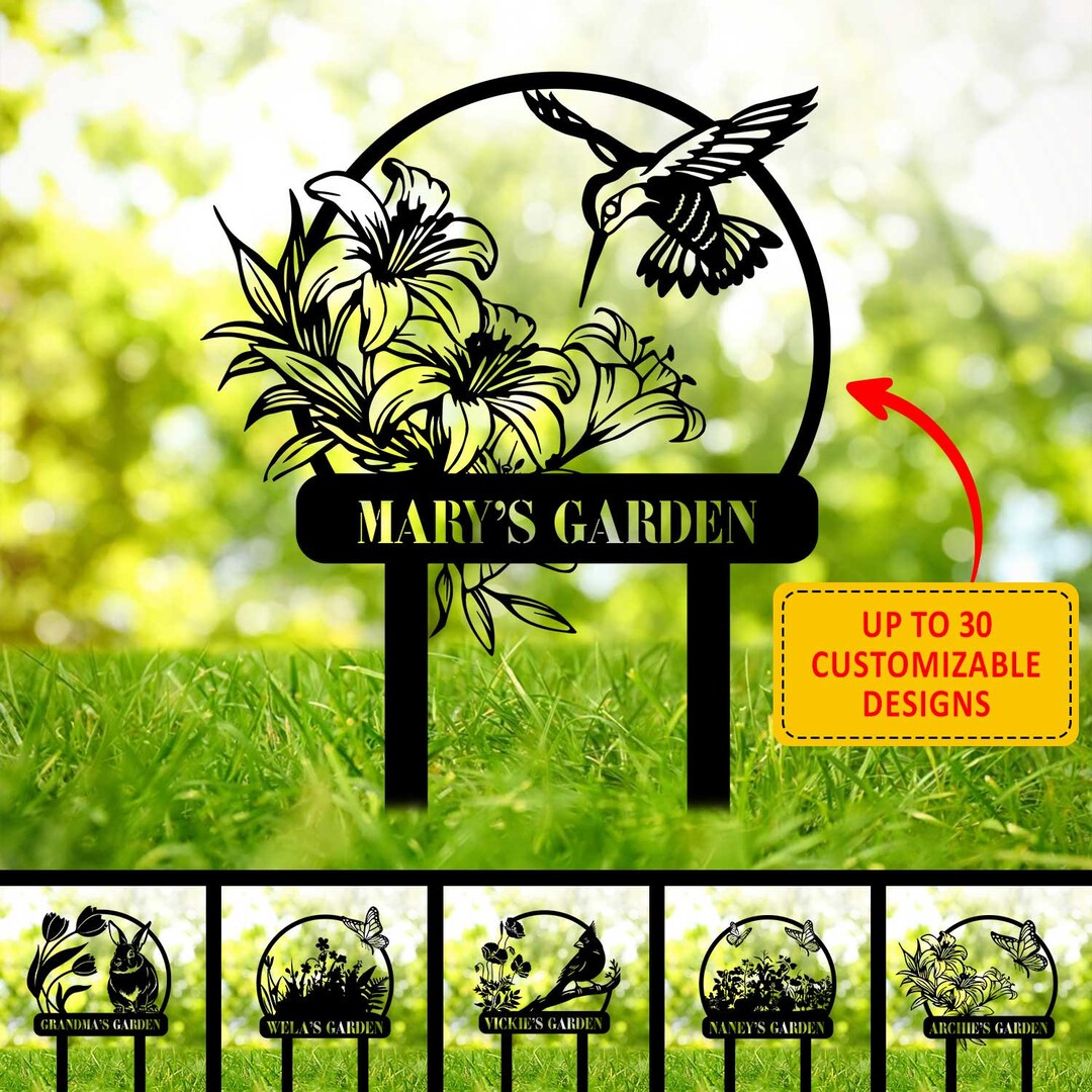 Personalized Your Own Garden Sign, Garden Metal Sign, Garden Stake ...