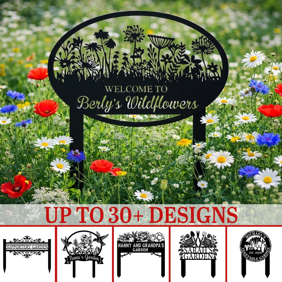 Personalized Garden Metal Sign: Custom Garden Yard Decor - Etsy