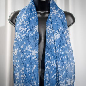 Babys Breathe Boho Chic Voile Sarong | Strand | Schal | Lebendiges Accessoire | Schal | Botanische Illustration | Geschenk für Sie | Kokette