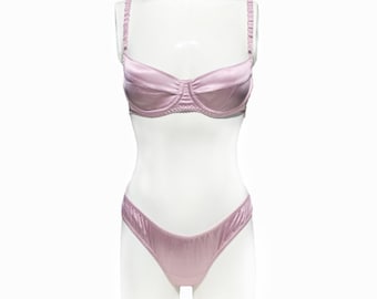 Natural silk lingerie set,  mulberry silk underwear, custom tailoring, many colors available