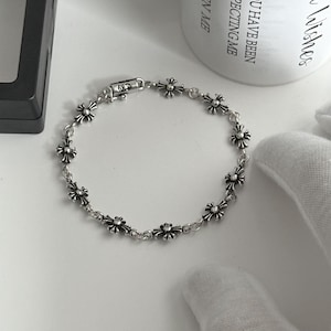 Silver Gothic Dice & Crossball Bracelet | Y2K Punk Rock Chain, Vintage Streetwear Jewelry, Edgy Gift for Him or Her