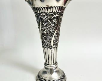 Vintage Fluted Trumpet Vase Embossed Floral Pattern - Etsy