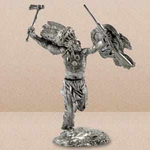 Sioux 19th Century Metal Sculpture - USA Miniature Figurine 1/32 Scale Tin Toy Soldiers Historical Miniature Soldiers