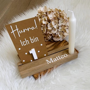 personalisiertes Geschenk zum 1. Geburtstag | individuelle Geschenkidee zum Kindergeburtstag | personalisierte Karte mit Tischdekoration