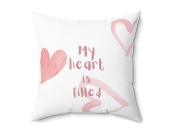 Spun Polyester Square Pillow | Couch Pillow | Bed | Marriage |  Family | Couple | Valentine | Anniversary | Gift | Boyfriend | Girl Friend