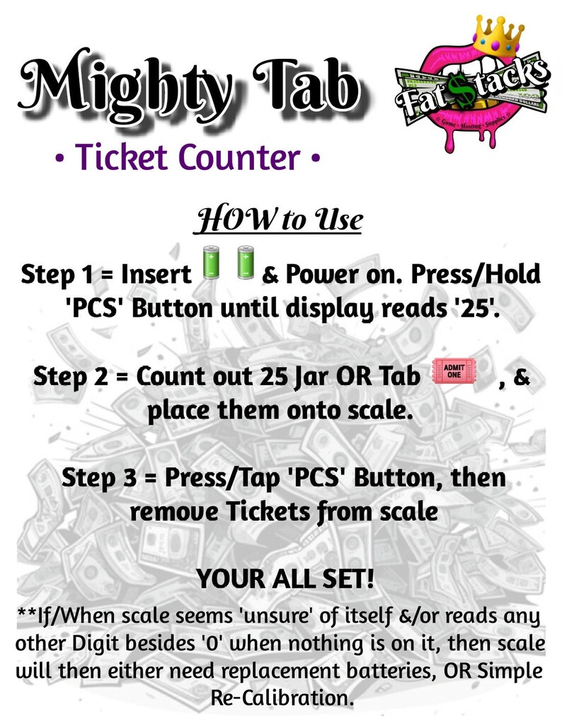 Digital Tab/jar Cordless Ticket Counting Scale Etsy