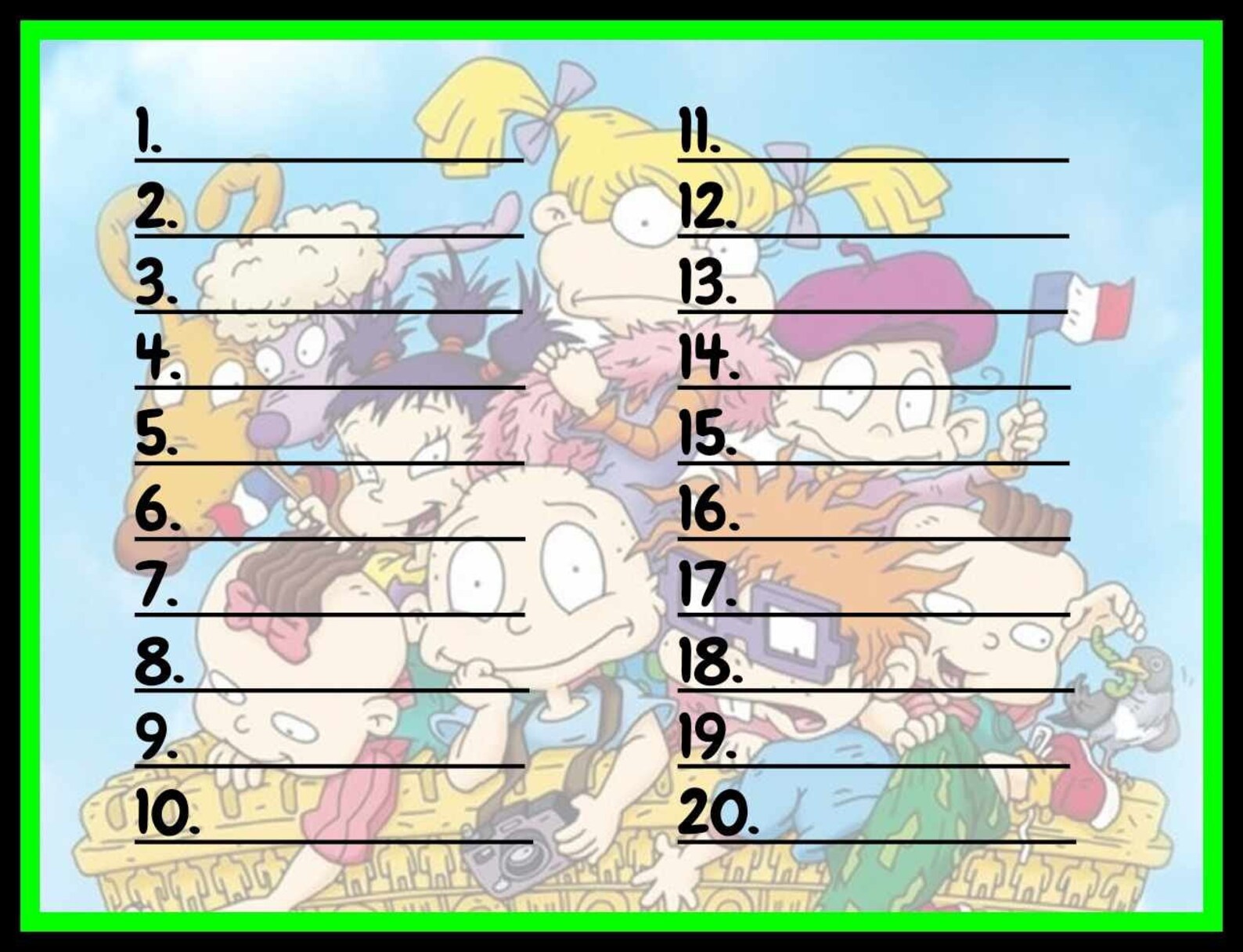 RUGRATS 1,500 SEAL Bingo Board, PROFIT: 900 - Etsy