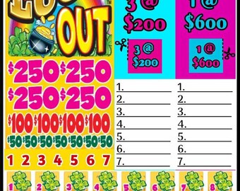 Luck Out Bingo Cashboard PROFIT: 1,000