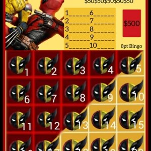 Deadpool Wolverine Bingo Cashboard PROFIT: 800