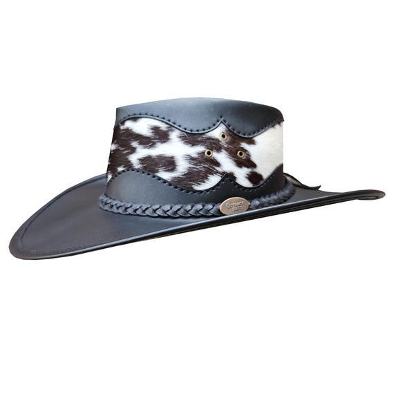 Western Australian Style Black Leather Ranch Cowboy Hat With  display picture 2