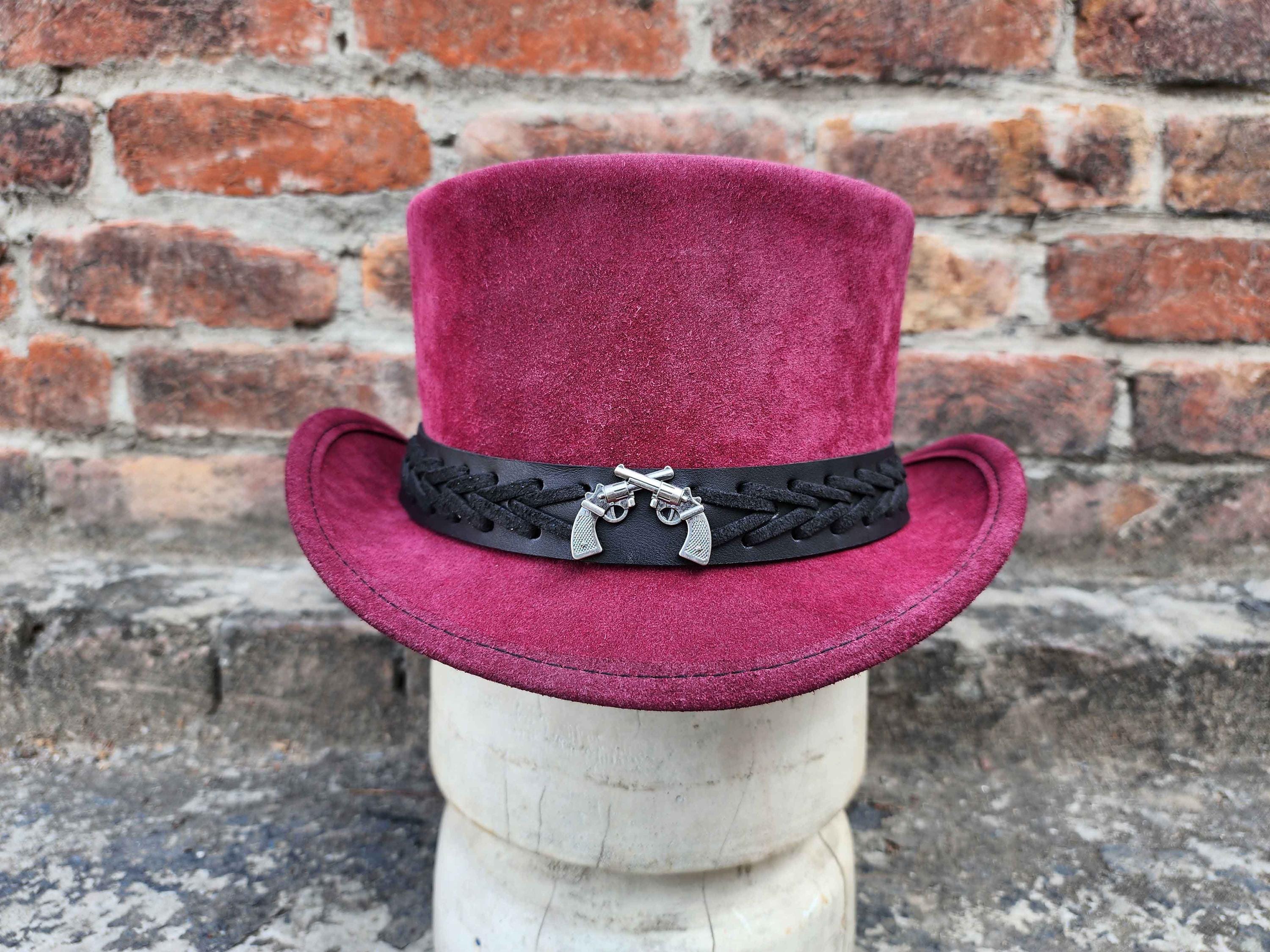 Vintage Suede & Fur Top Hat ? Suede Fur Hat - Etsy main image 2