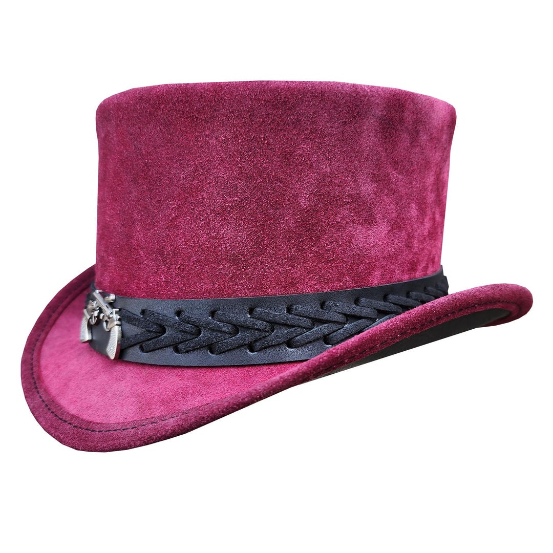 Vintage Fashion Suede Leather Top Hat - Etsy display picture 1