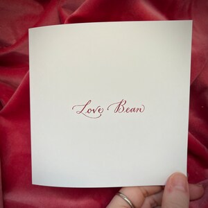 Handgemachte Valentinskarte 'Love Bean'