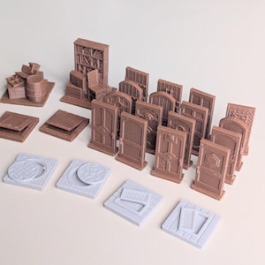 3D Printed Tabletop Game Tokens: Doors, Vents, Barricades - Mansions of Madness
