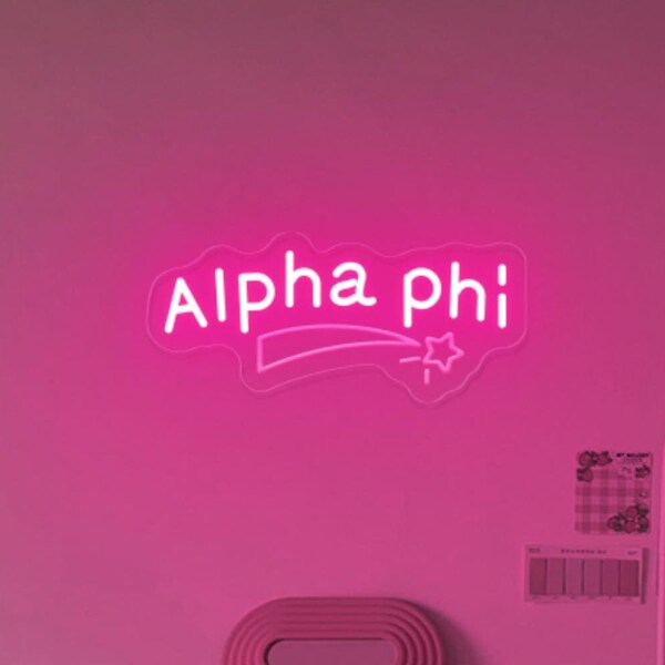 Alpha Phi Neon Sign, Trendy Sorority Decor, sorority gift, Greek Life Decor, Rush Initiation Gift, party decor, room decor