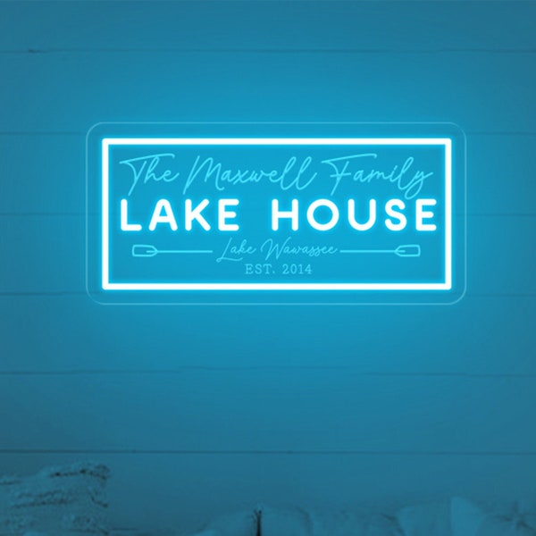 Personalized Lake House Sign, Lake House Neon Sign LED Lights,Custom Lake House Gift,Lake House Decor, Living Room Decor, Farmhouse Wall Art