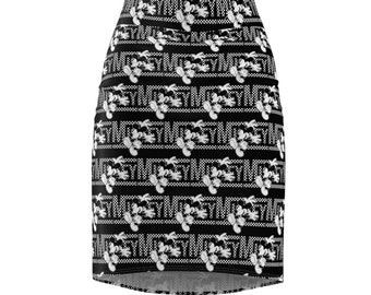 Mickey black summer skirt Women's Pencil Skirt (AOP)