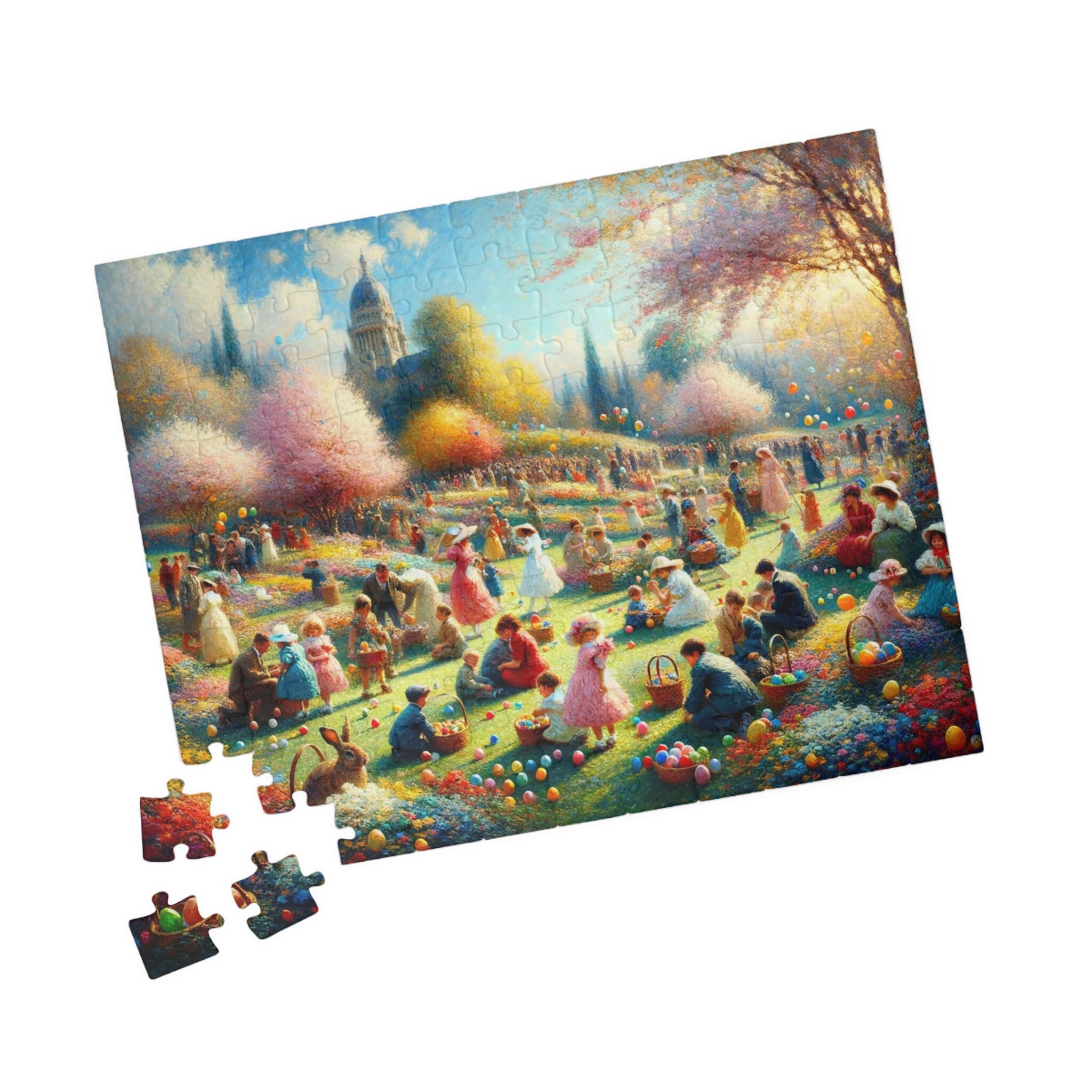 Easter Egg Hunt - Impressionist Spring Celebration Puzzle