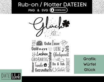 Zeggen geluk grafische SVG, plotterbestand voor Cricut silhouet, rub-on maken download grafische PNG