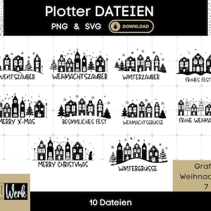 Bundle Christmas House Winter Advent Advent Season Sayings Graphics SVG, Plotter File for Cricut Silhouette, Download Graphics PNG