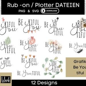 Mooie uitspraken grafische SVG-bundel, plotterbestand voor Cricut silhouet, rub-on maken download grafische PNG
