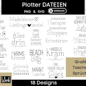 Taschen Sprüche Grafik SVG, Plotterdatei Mädelsabend für Cricut Silhouette, Rub-on Herstellung Download Grafik PNG
