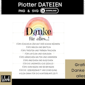 Kita Erzieherin Danke Spruch Grafik SVG Bundle, Plotterdatei für Cricut Silhouette, Rub-on Herstellung Download Grafik PNG
