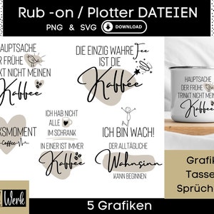 Paquete de gráficos SVG PNG con frases divertidas para tazas de café, archivo de trazador para Cricut Silhouette, fabricación con frotador Descargar gráfico