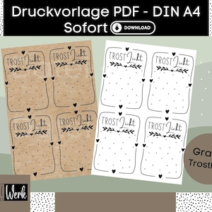 Modelo de impressão "Solace Light" Modelo PDF para download e impressão Idéia de presente presente auto-impressão em papel kraft