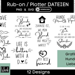 Dog Slogans Graphic SVG Bundle, Plotter File for Cricut Silhouette, Rub-on Manufacturing Download Graphic PNG