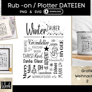 Bundle Weihnachten Winter Advent Adventszeit oder  Grafik SVG, Plotterdatei für Cricut Silhouette, Download Grafik PNG