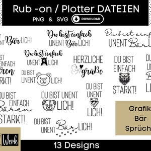 Bären Sprüche Sprüche Grafik SVG Bundle, Plotterdatei für Cricut Silhouette, Rub-on Herstellung Download Grafik PNG