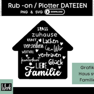 Saying Family House SVG, Plotter file House for Cricut Silhouette, Rub-on Manufacturing Download Graphic PNG