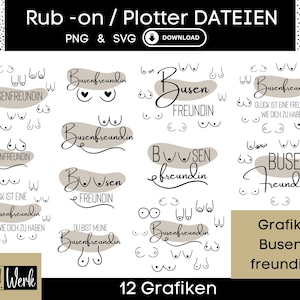 Busenfreundin Beste Freundin Grafik SVG PNG Bundle, Plotterdatei für Cricut Silhouette, Rub-on Herstellung Download Grafik PNG