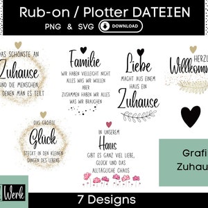 Sprüche Zuhause Grafik SVG Bundle, Plotterdatei Home für Cricut Silhouette, Rub-on Herstellung Download Grafik PNG