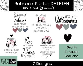 Home SVG Bundle, Plotterdatei für Cricut Silhouette, Rub-on Herstellung Download Grafik PNG