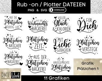 Christmas Cookie Plotter File SVG & PNG | Christmas Baking Sayings Set | Baked with Love | DateiWerk Digital Download
