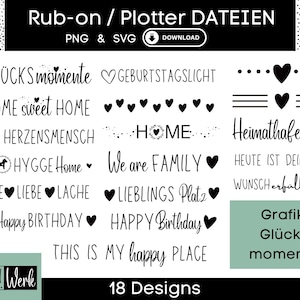 幸福の瞬間の言葉グラフィック SVG バンドル、Cricut シルエット用プロッター ファイル、こすり付け制作ダウンロード グラフィック PNG