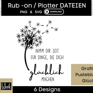 Saying Dandelion Happiness Graphic SVG, archivo de trazador Día de la Madre para Cricut Silhouette, gráfico de descarga de producción de frotamiento PNG